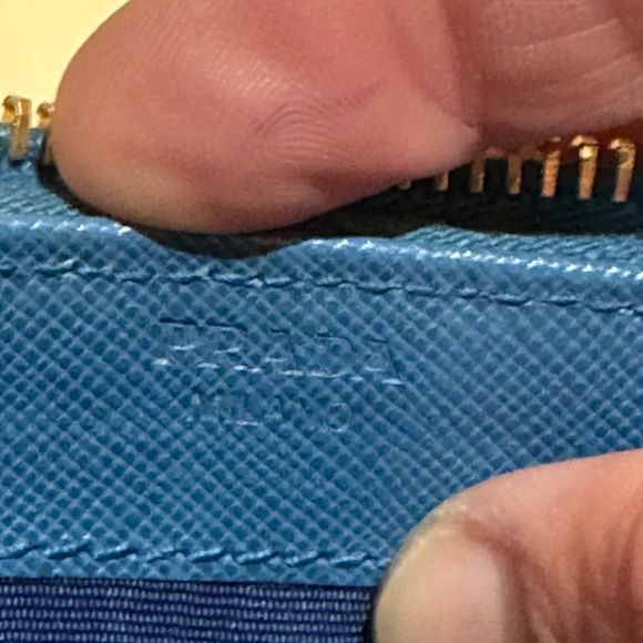 Prada Saffiano Aqua Continental Zip Wallet - Picture 6 of 7